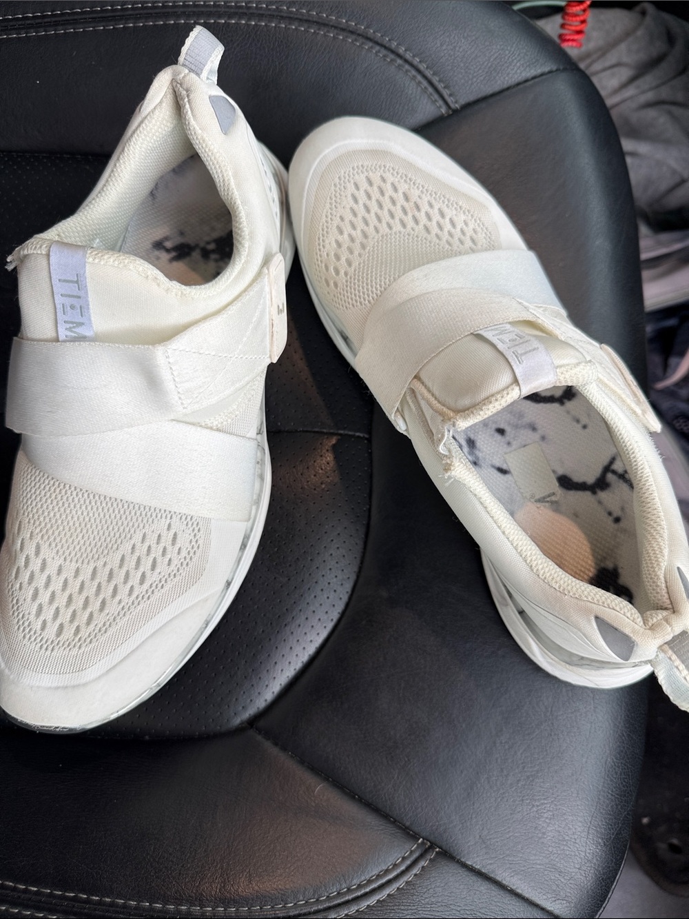 Women's white TIEM cycle shoes